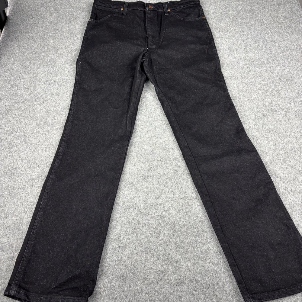 Wrangler 938 Cowboy Cut Slim Fit Jeans Black 35x34 Stretch Western Blue NWT